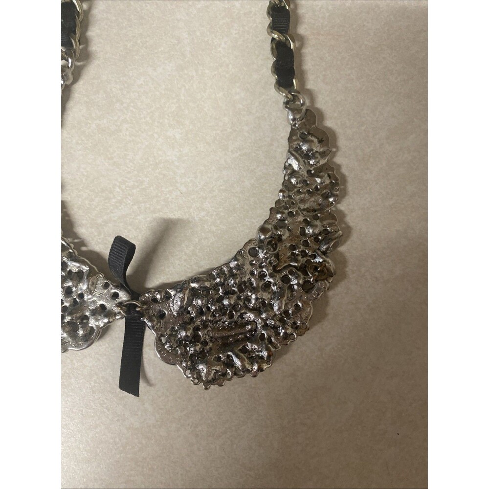Betsey Johnson Pink, Black and Silver Jeweled Collar Necklace - Picture 9 of 13